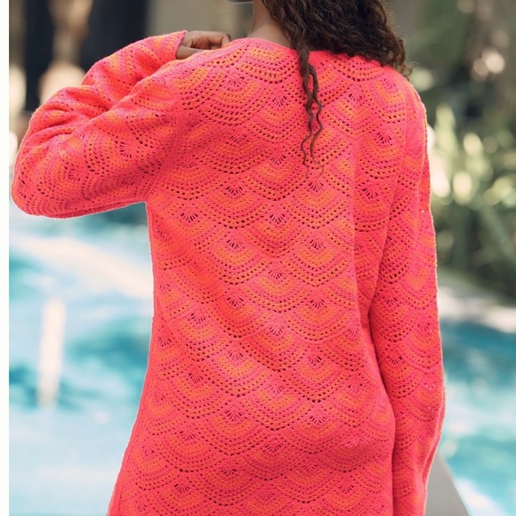 Vibrant Orange Crochet Swim Cover-Up - Picture 2 of 9